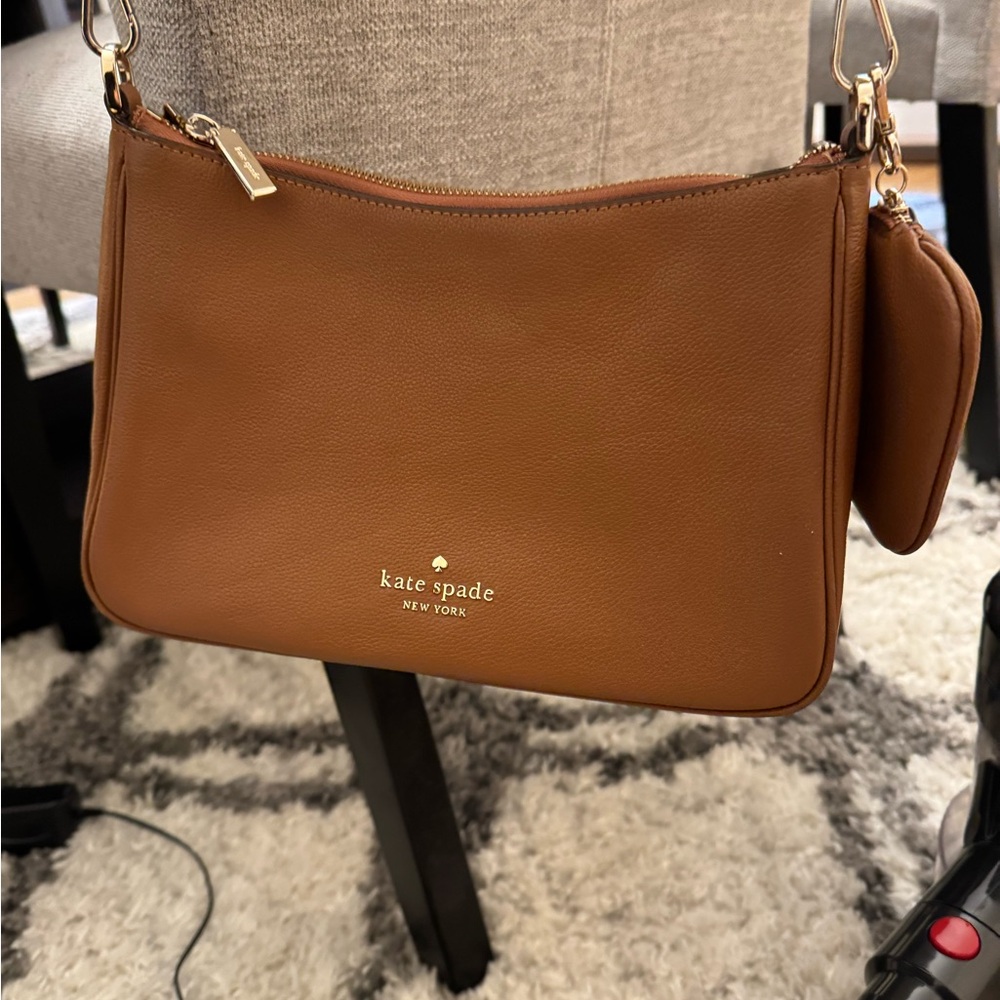 Kate Spade Tan Crossbody Bag with Gold Accents